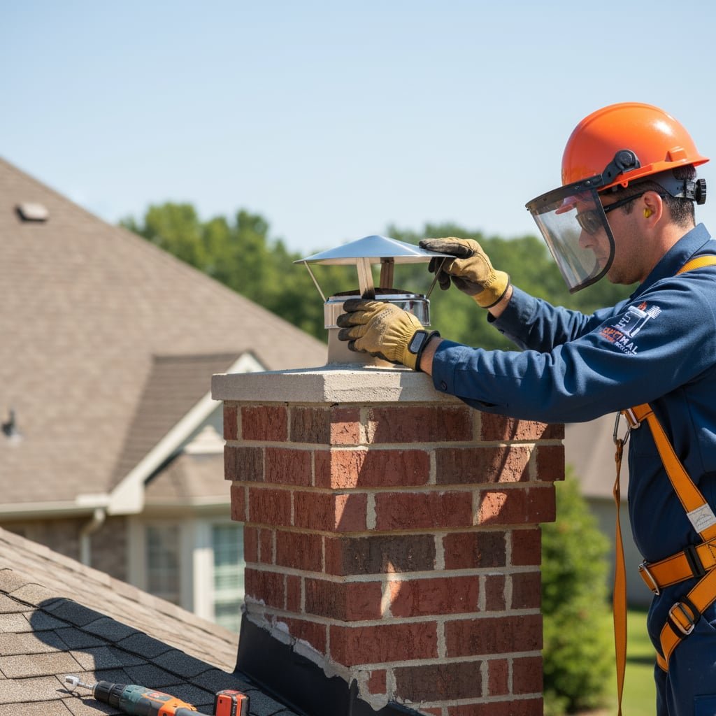 Houston Chimney Cap Installation